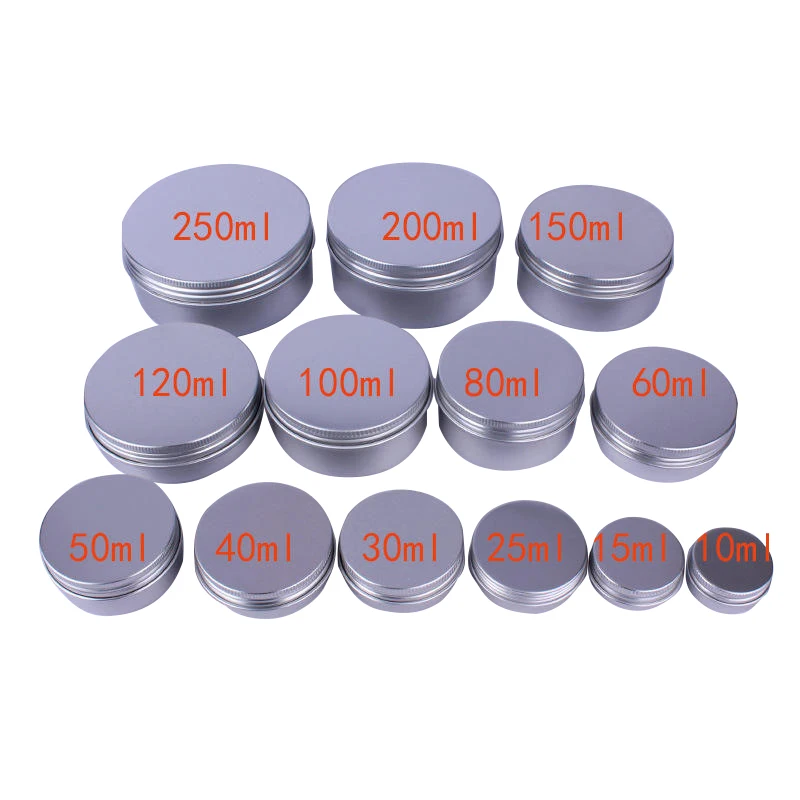 

1oz 2oz Custom Round Aluminum Metal Mint Candy Tea Lip Balm Containers Jar Storage Can Screw lid Tin Box