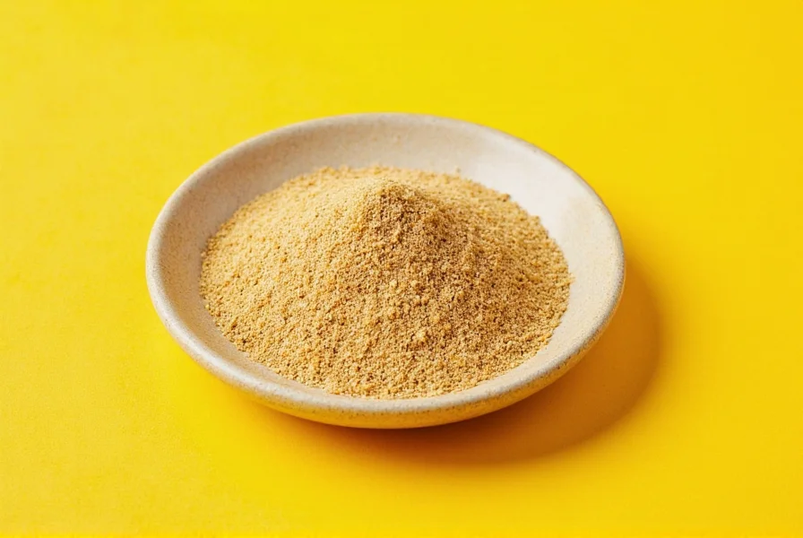 Different forms of ginger seasoning including powder, crystallized pieces, and whole dried root