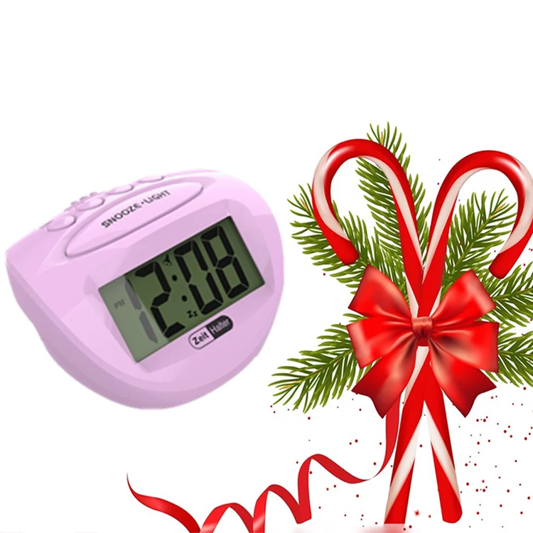 

Factory High Quality Plastic Digital LCD Blue Backlight Snooze Alarm Clock, White, grey, pink, green