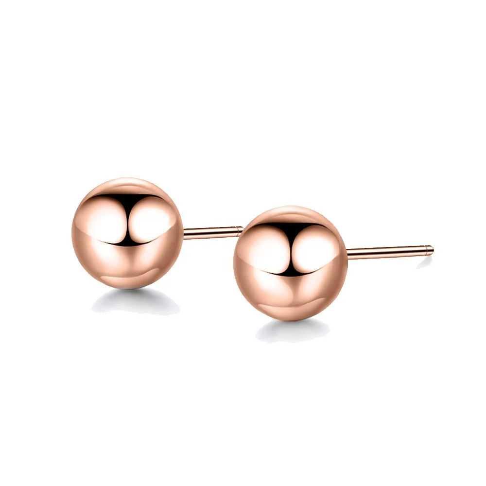 

Cheap Charm Earrings Wholesale Mixed 8mm Round Ball Gold Plated 316l Stainless Steel Stud Earrings Set for Women Jewelry