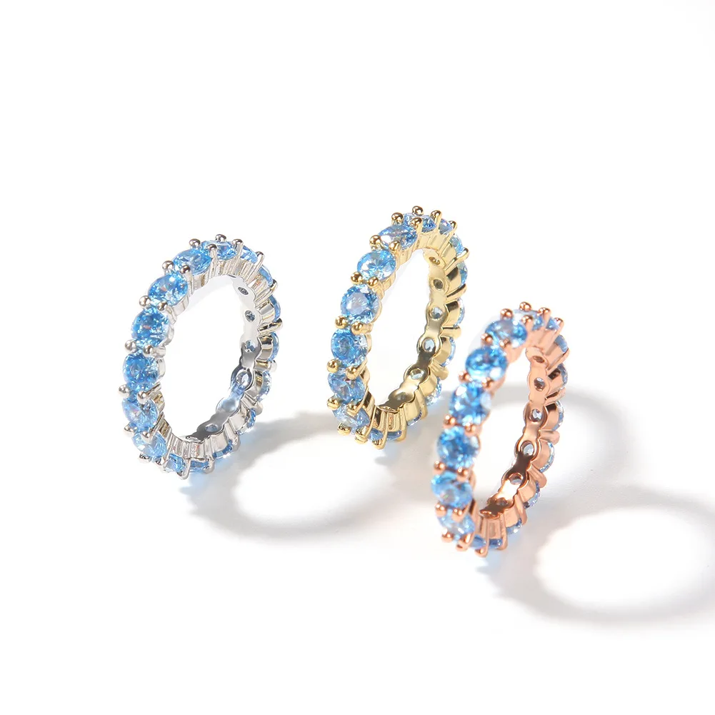 

Hot Selling Female Delicate Aquamarine Ring Zircon Rings Couple Ring, Pure color (picture color)