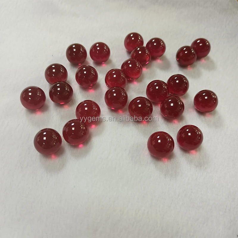 

Wholesale Corundum Synthetic Loose Beads For DIY Design 10mm 12mm 5# Ruby Ball Synthetic Corundum Gemstone