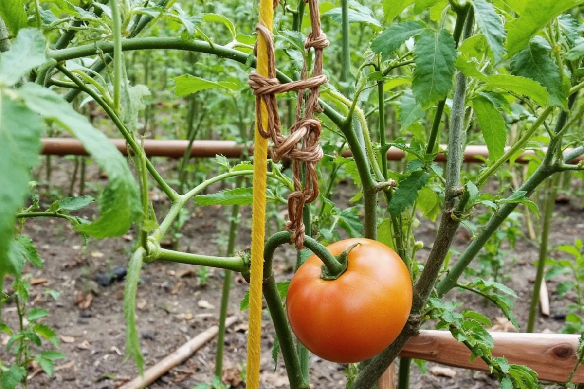 how to tie up a tomato plant