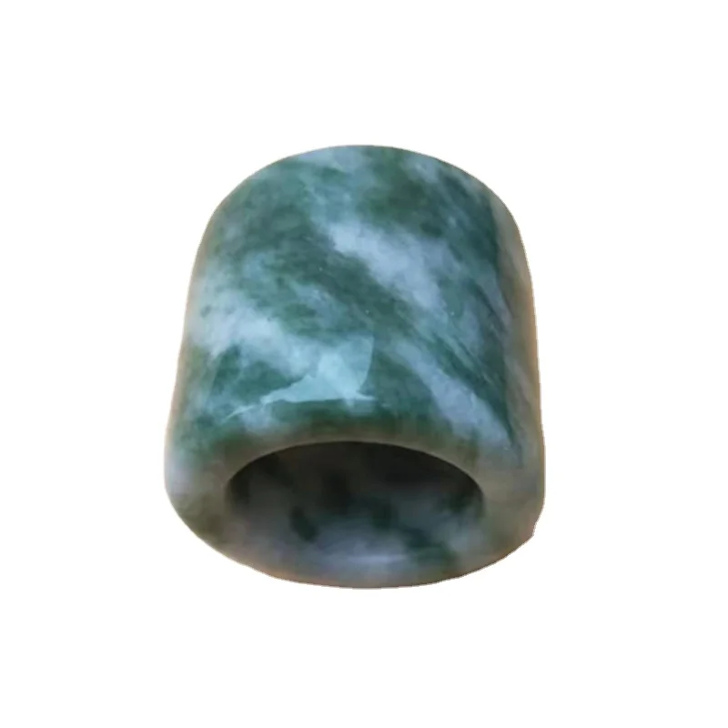 

Fashion Men'S Jade Ring Guizhou Jade Ring Natural A Grade Jade Floating Flower Pull Finger Male