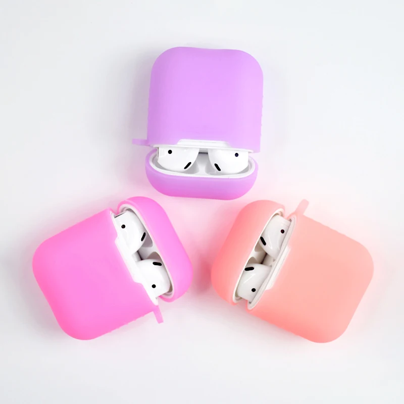 

Luminous Silicone Case Wireless Earphone Protection Cover Headset Glow In The Dark Storage Box for Airpods 1 2 Case, Multiple colors