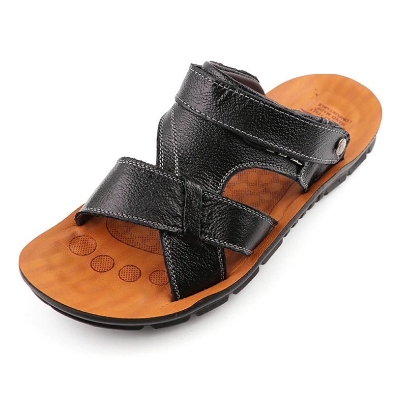 

Latest Design Good Quality Mens Leather Sandals, Summer Beach Slippers