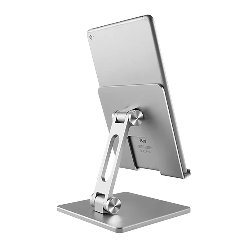 

Portable fold up travel stand for tablets lazy aluminum tablet holder metal foldable tablet holder for ipad, Silver,gray