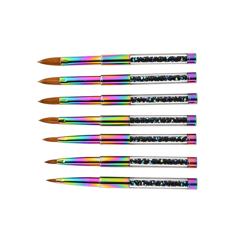 

Bview Tools Kolinsky Sable Hair Acrylic Manicure Pedicure Nail Brushes For Nail Cleaning, Rainbow