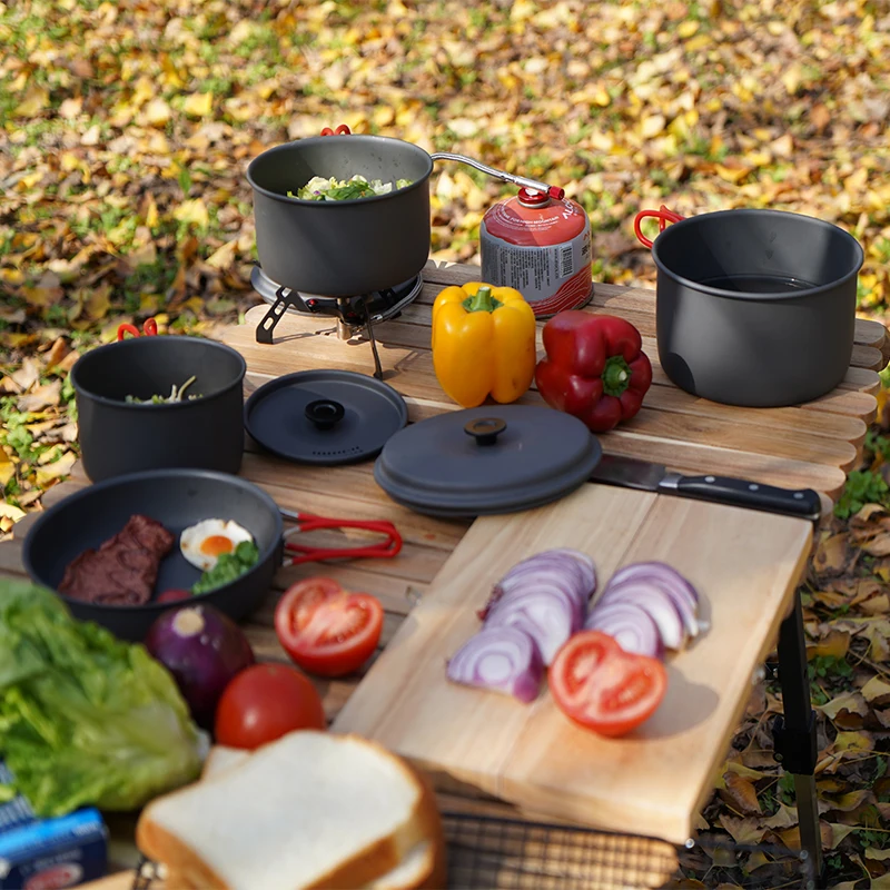 

Alocs CW107 Dropshipping Portable Camping Mess Kit Set Aluminium Cooking Pots for Backpack Hiking Fishing