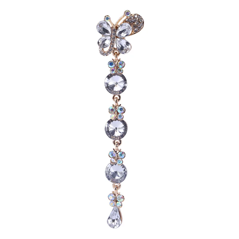

women's rhinestone glass color long brooch Muslim brooches