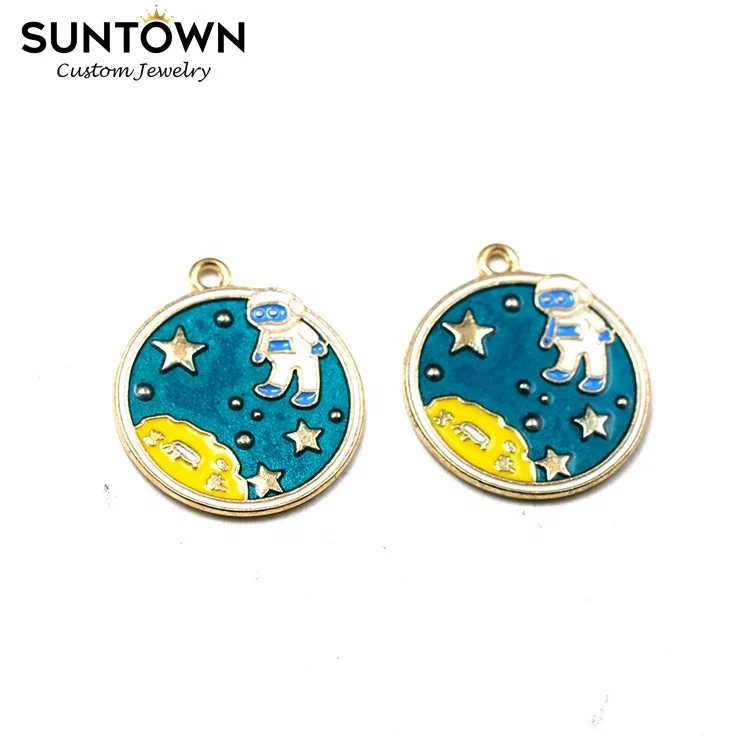 

Suntown Alloy Jewelry Enamel Charm Planet Accessories Astronaut Coin Charms Star Sign Necklace Pendant Charms Wholesale Jewelry