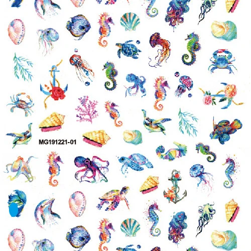 

wholesale MG series Carton nail stickers summer and ocean nail stickers