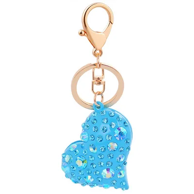 

Fashion creative paint inlaid large and small diamond love car keychain metal bag pendant small gift wholesale customization
