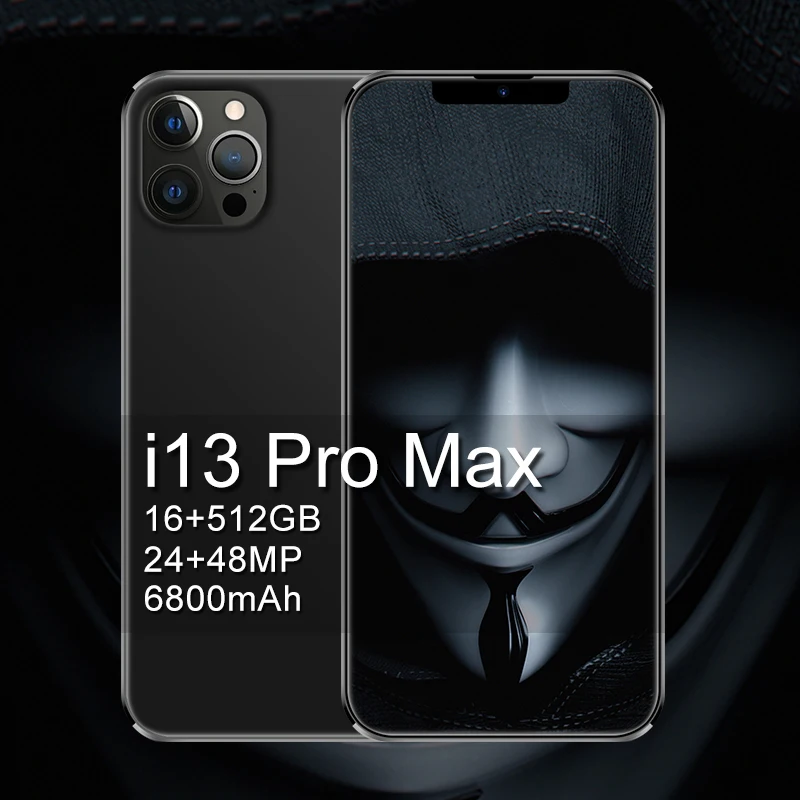 

i13 Pro Max Fingerprint unlock smart phone 6.7 inch 4G used mobile phone smartphones support OEM / ODM for your brand