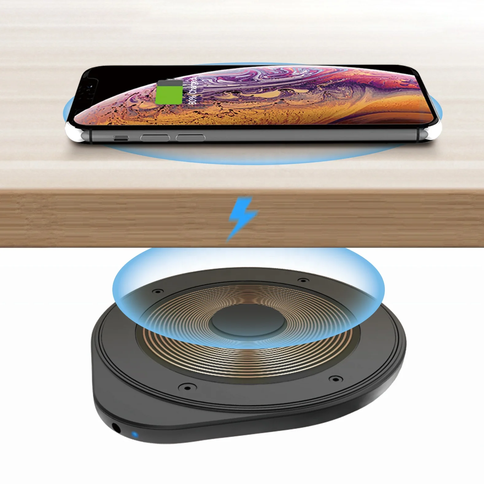 
Embedded Invisible Under Table 10W Fast Wireless Charger Long Distance 30mm For Qi Phone And Samsung 