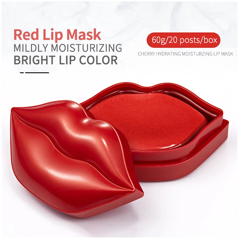 

Private Label Natural Lipmask Sheet Organic Hydrating Plumper Lips Sleeping Mask Patch Red Lip Mask