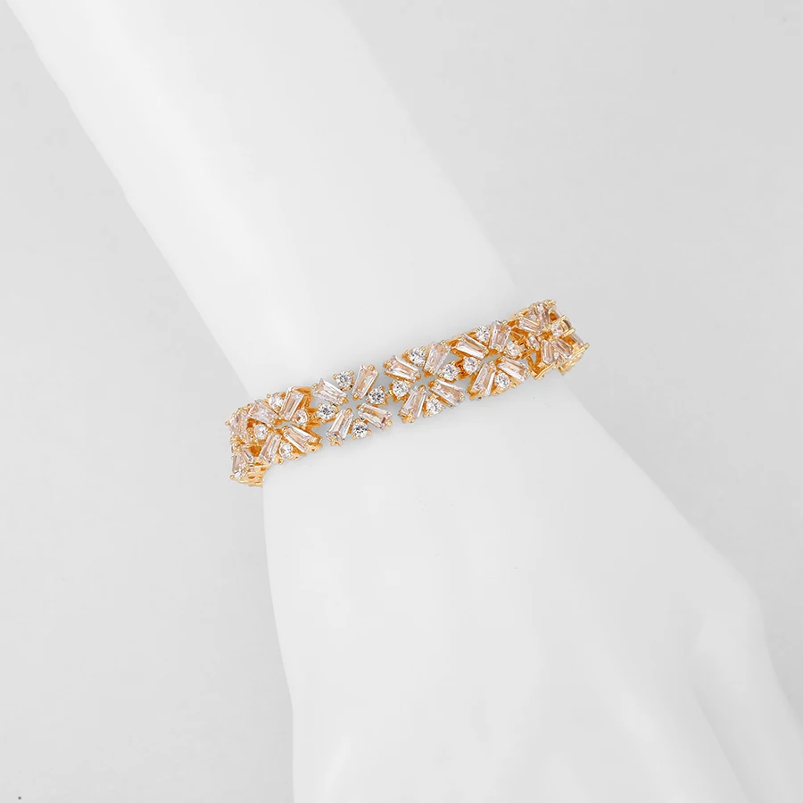

set-462 Xuping bridal jewelry dubai luxury white gold cubic zirconia earring necklace set