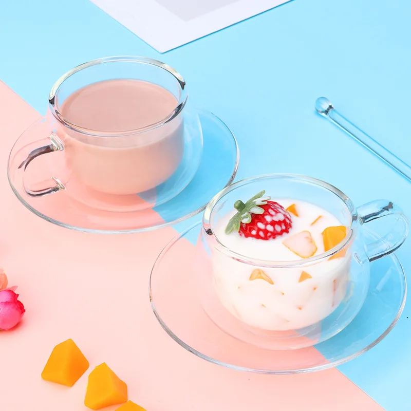 

Transparent and high-quality high borosilicate glass coffee cup set, Clear