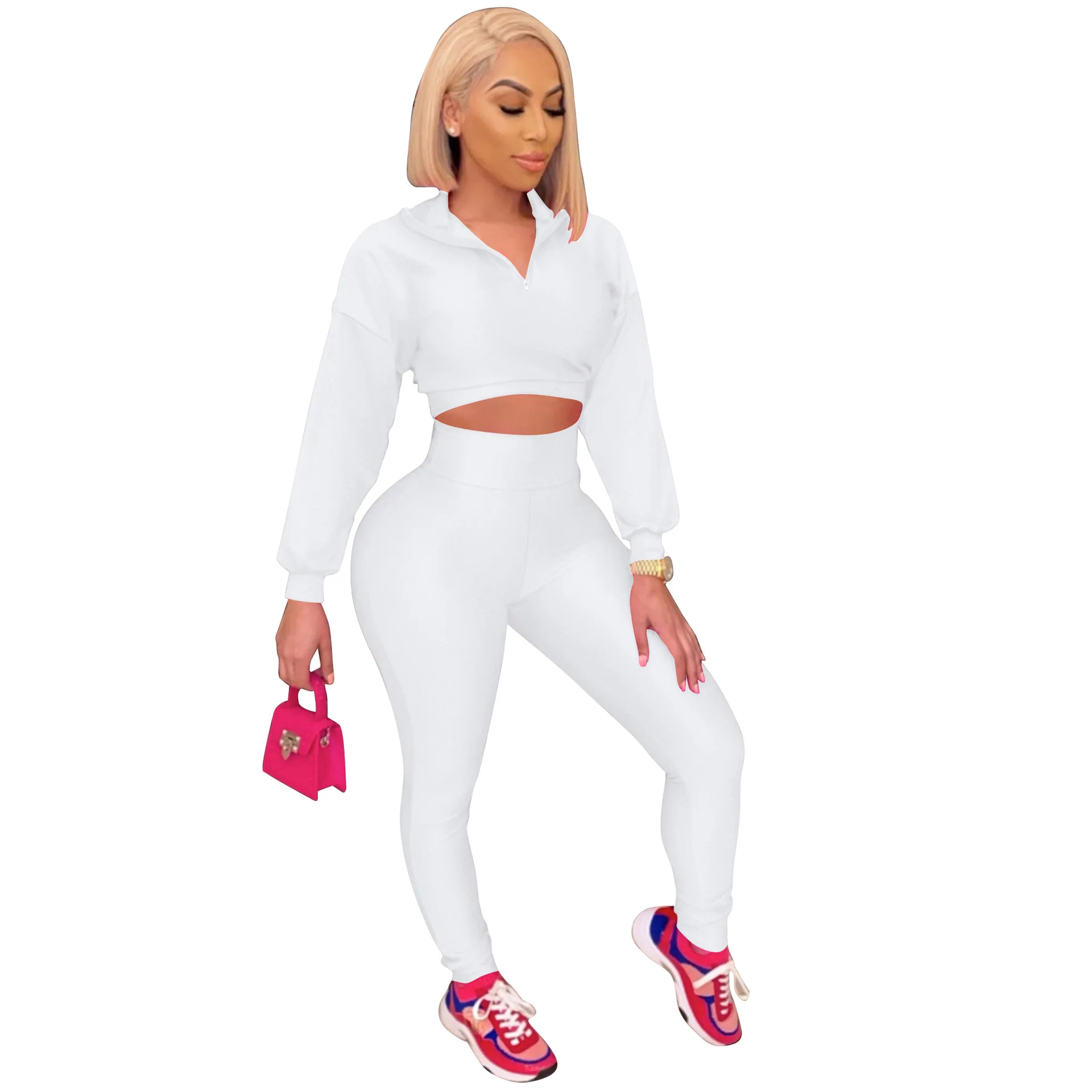 

2021 Trendy Fall Jogging 2 Piece Set Fall Outfits Women Clothing Two Piece Pants Set, Picture