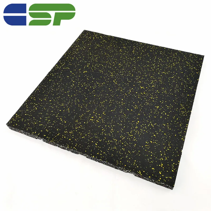 

Gym Equipment EPDM 20mm Used Rubber Gym Floor Tiles Rubber black color Mats, Black+color epdm flecks