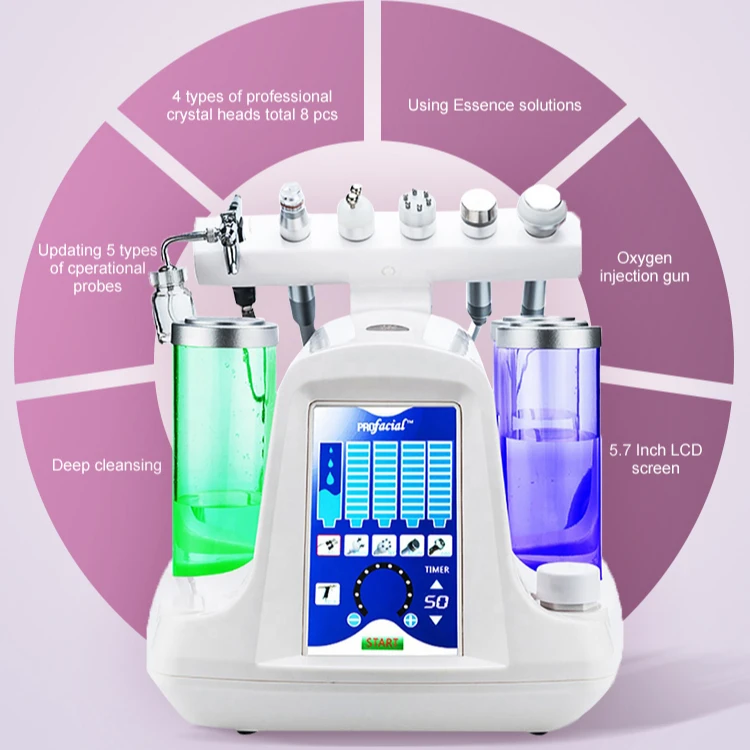 

Beauty Face Equipment Ultrasonic Hydro Facial Machine / 6 7 8 in 1 Hydro skin spa Facial Machine