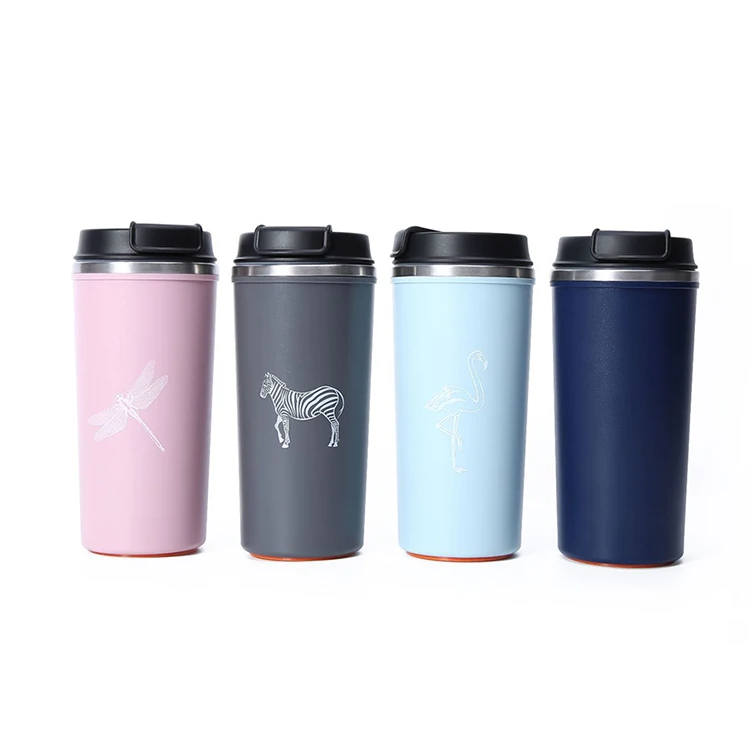 

Non-Spill Non Fall Stainless Steel Suction cup 350ml 500ml Custom Printed Coffee milk Drinking Mugs Tumbler