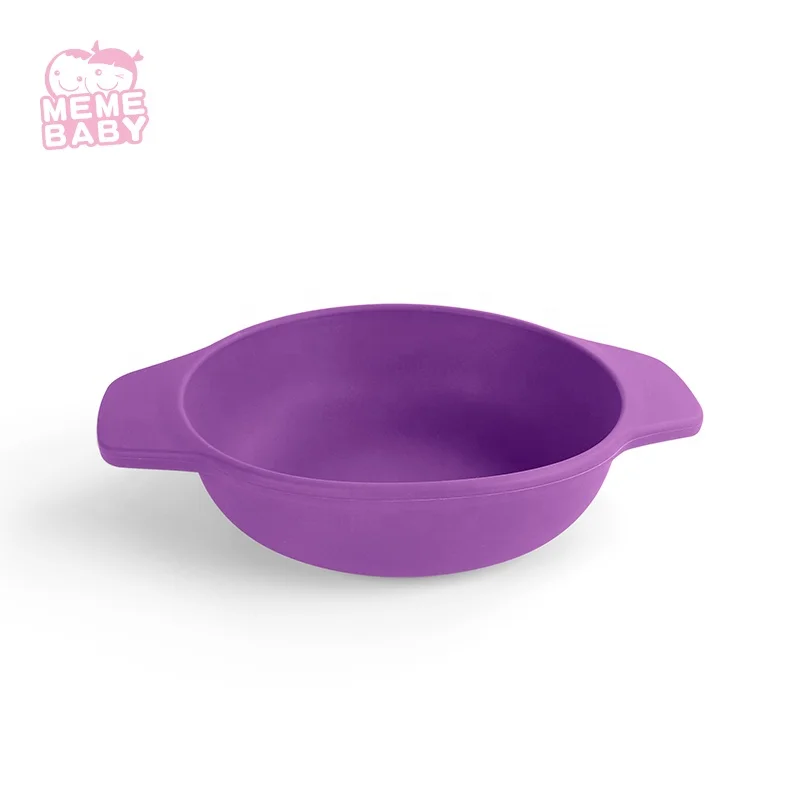 

LFGB Safe Baby Feednging Silicone Soft Bowl, Green,purple,yellow,custom