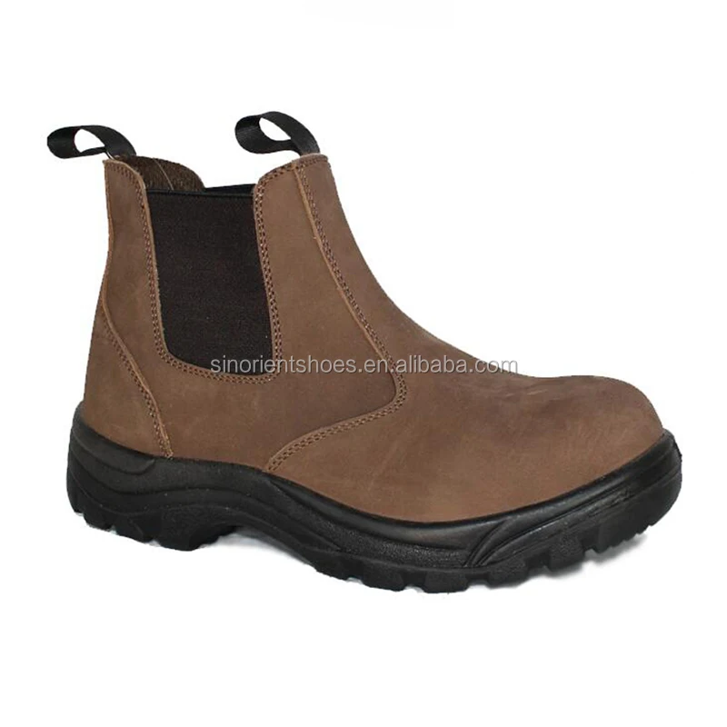 Cheap Price No Lace Up Embossed Leather Upper Steel Toe Cap Welding