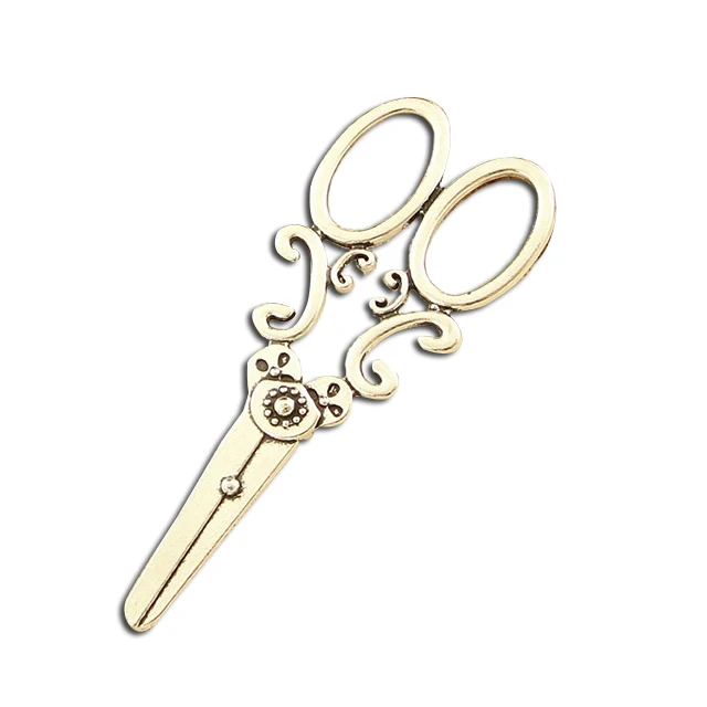 

New handmade DIY pendant electroplated zinc alloy vintage scissors shaped accessories