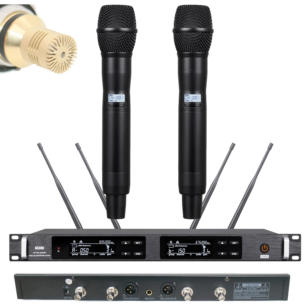 

High-End UR24D KSM9 Condenser Capsule Beta87 Handheld True Diversity Digital Wireless Microphone System Stage Vocal Concert 500M