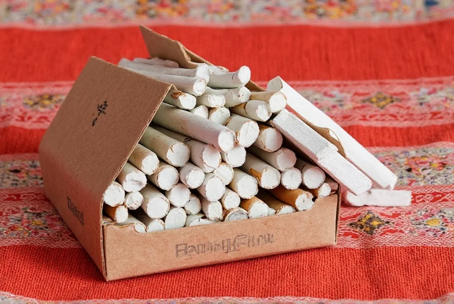 Close-up of Djarum clove cigarettes showing distinctive dark wrapper and clove particles in tobacco blend