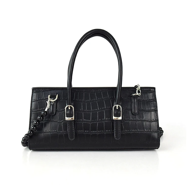 

2021 Elegant Ladies top handle Handbags shoulder bag cross body designer stylish flap vegan leather croc pattern