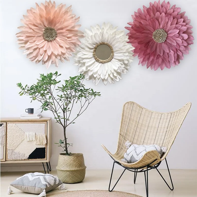 

Handmade Customized Shell&Feather Hanging Crafts Natural Shell Beach Wedding Decor Sofa Background