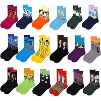 

wholesale happy socks assorted colorful hot sox men's artist series crew cotton custom sock happy socks