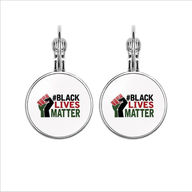 

custom all black lives matter charm, specialize gift clip earrings black lives matter jewelry, Black lives matter pattern