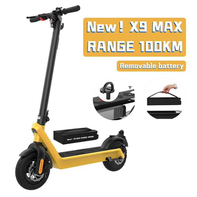 

China Cheap Kick Scooters 10 inch 1000w Two Wheels Motor Removable Battery Foldable Folding Powered Off Road Electric Scooter, Black/yellow/red/blue