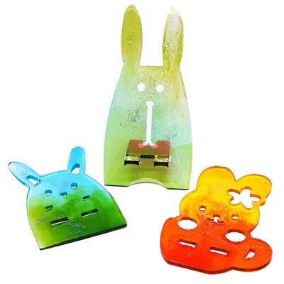 

Fusimai Resin Animal Rabbit Cat Bear Injection Mould Mobile Cell Silicone Molds Phone Holder Mold, Customized color