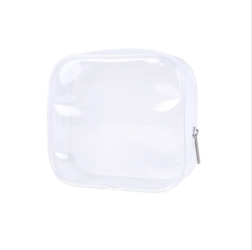 

High quality OEM custom promotional transparent plastic sewing zipper small bottles clear pvc cosmetic bag
