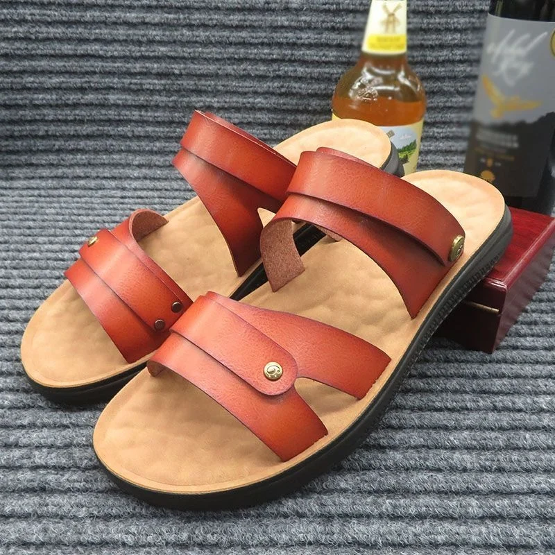 

Pu Men Sandals 2020 Wholesale Plates Leather Sandals Spring And Sandals Strand Logo Adolescente Big Feet Hermosa Geser Turkey