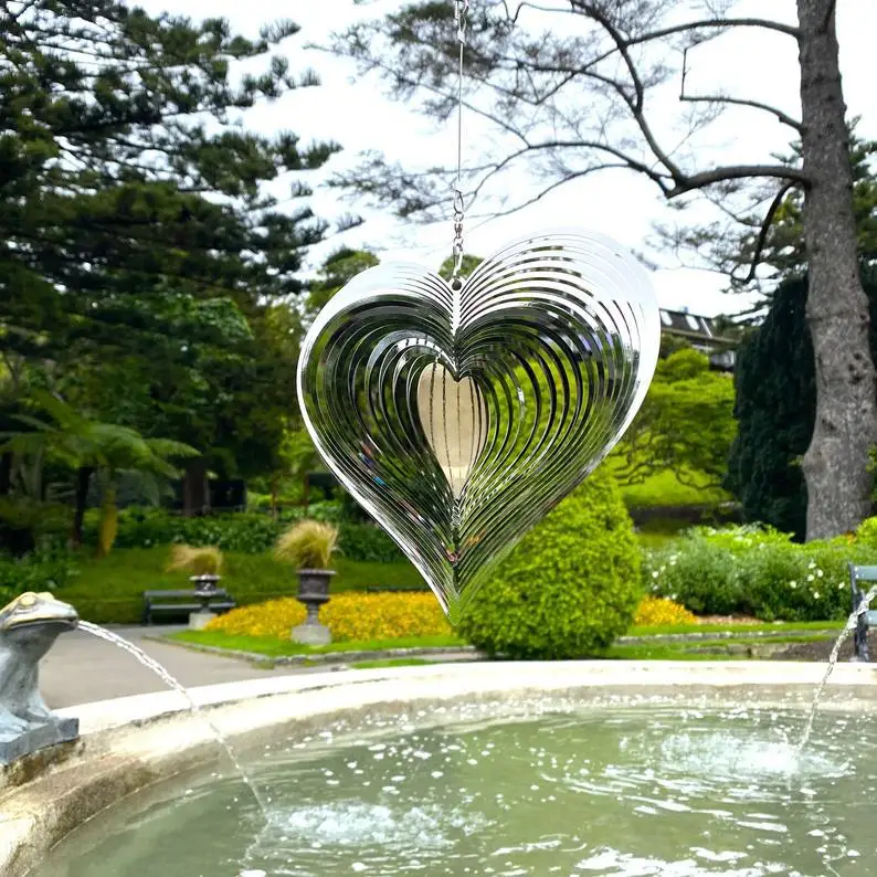 

Heart Shape Wind Chime Metal Wind Catcher Love Metal Wind Chime Rotating Chime Spinner