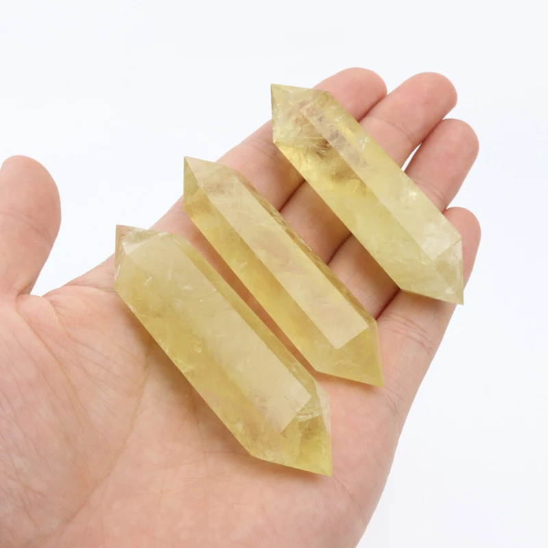 

Wholesale Healing Yellow Crystals Lemon Citrine Crystal Double Point Crystal Point For Decorate