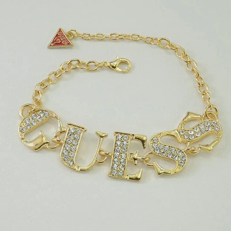 

European And American English Letters Full Gemstone Bracelet Women's Bracelet