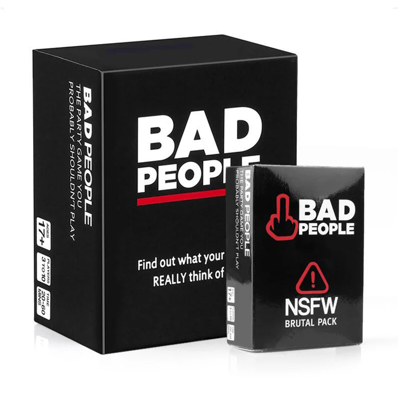 

New BAD PEOPLE Party Game NSFW Expansion Pack Card Game High Quality Board Game Find Out What Your Friends Really Think of You, As the shown