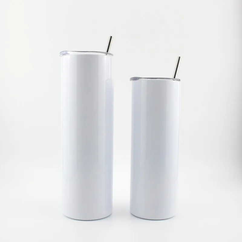 

Hot Sale 600ml/20oz sublimation blanks tumbler stainless steel Water bottles tritan lid straw drink bottles, White