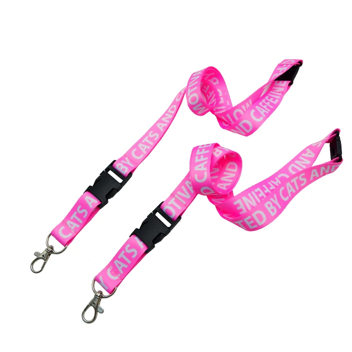 Custom printed cool designs personalized love pink lanyards