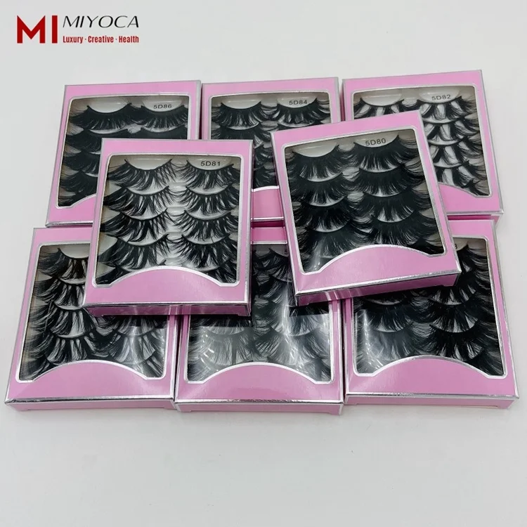 

MIYOCA New 5 Pair 3D Mink False Eyelashes Wispy Cross Long 25mm 3D Eyelash Dropshipping Support Free OEM