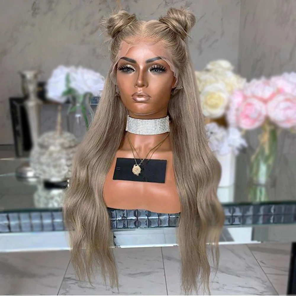 

Blonde Straight Lace Front Human Hair Wig Grey 13x4 Lace Frontal Wig HD Transparent Lace Brazilian Human Hair Wigs For Women, Accept customer color chart