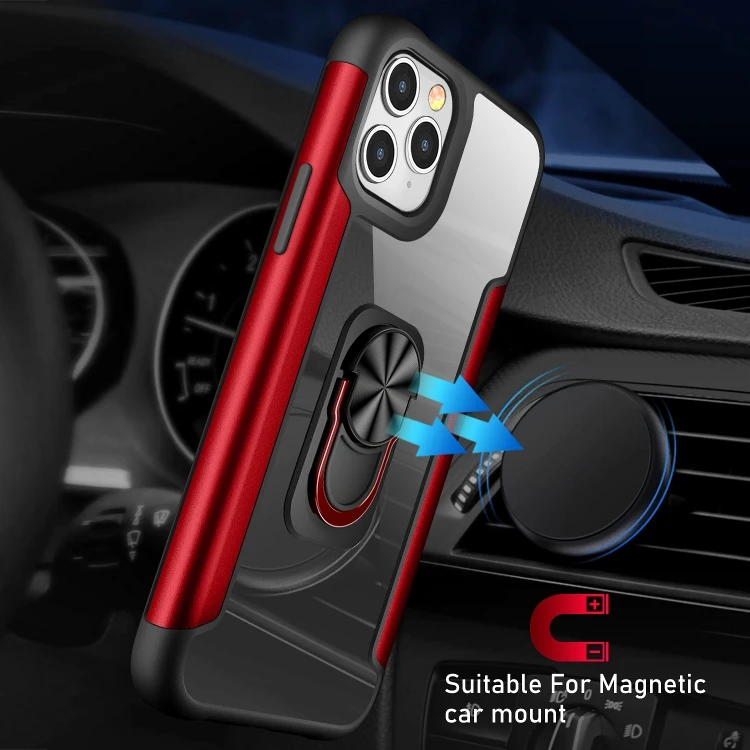 

Wholesale customize phone case Shockproof PC TPU mobile Cover Metal Shockproof Protective Case with holder for iPhone 11 Pro Max