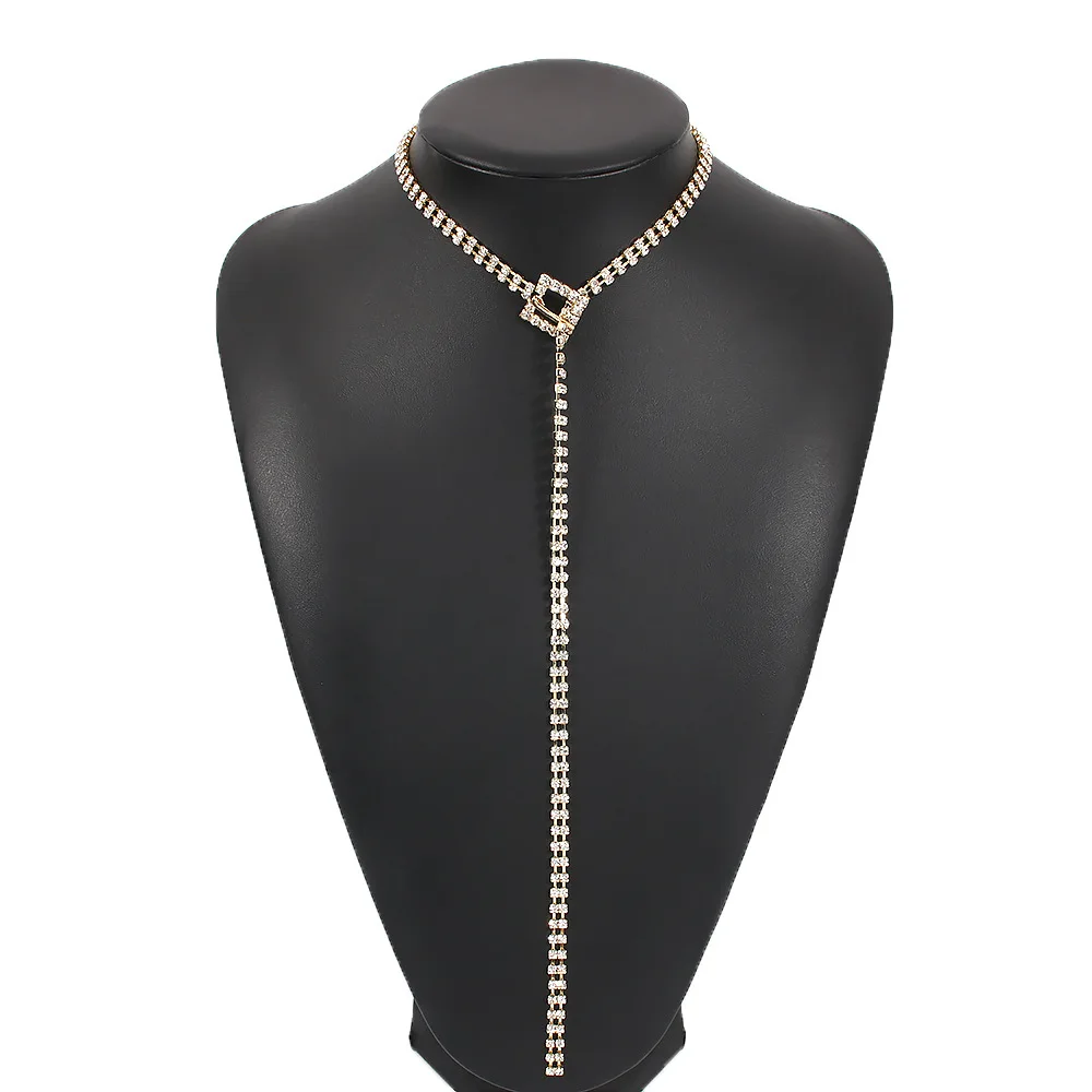 

Design Luxury Long Clavicle Jewelry Simple Geometric Tassel Necklace, As shown in the picture