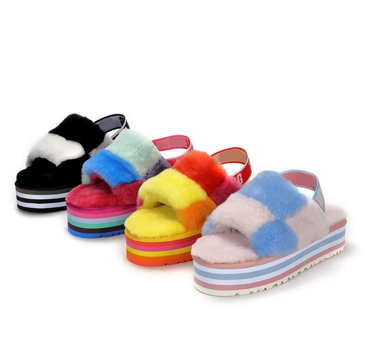 

2021 New Style wholesale Women's sandals Sheepskin Slippers Uggging Fur Slippers